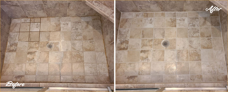 Shower Before and After Our Superb Caulking Services in Prospect Heights, NY