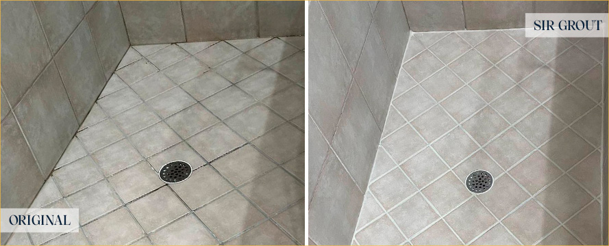 Shower Before and After a Flawless Tile Sealing in Park Slope, NY