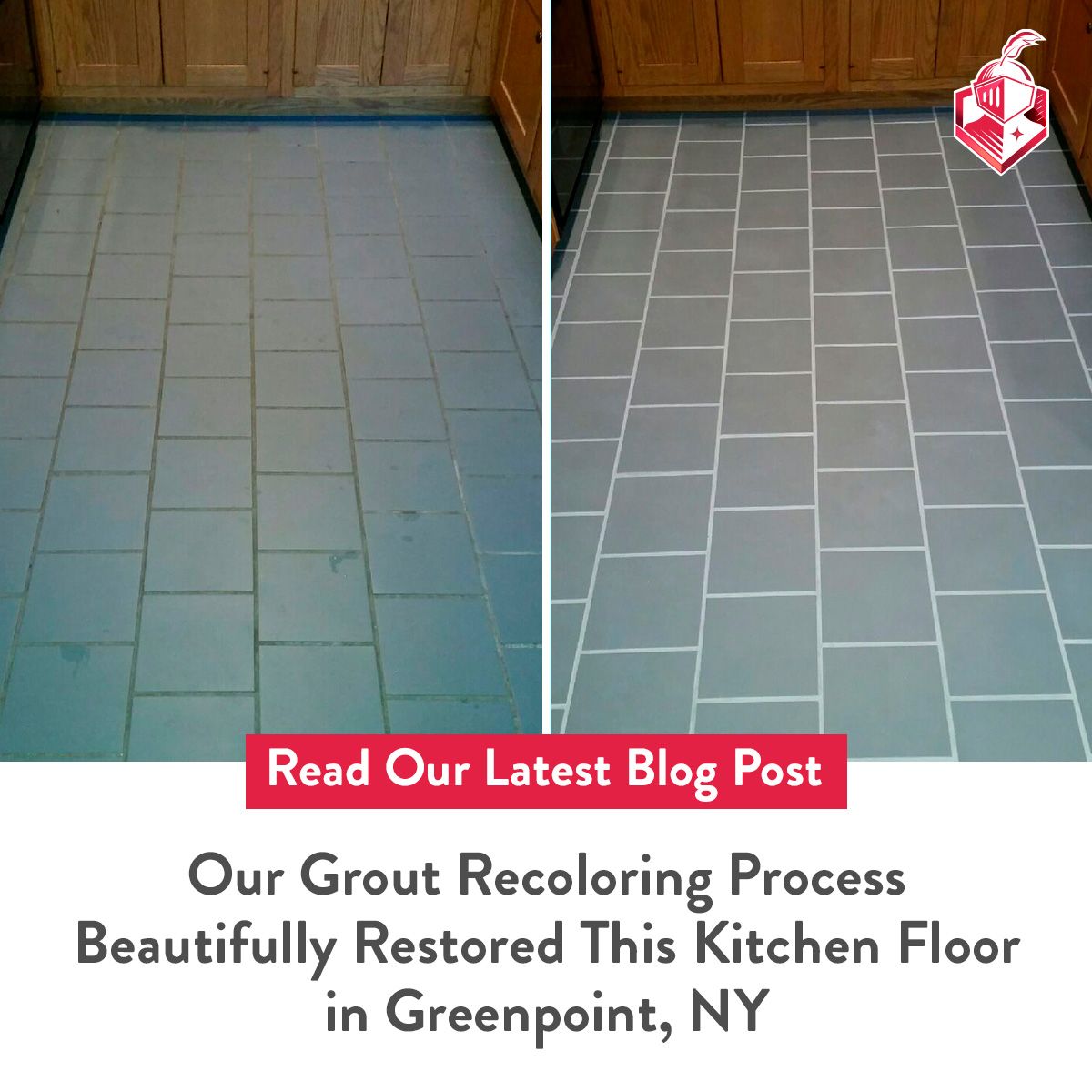 Our Grout Recoloring Process Beautifully Restored This Kitchen Floor in Greenpoint, NY